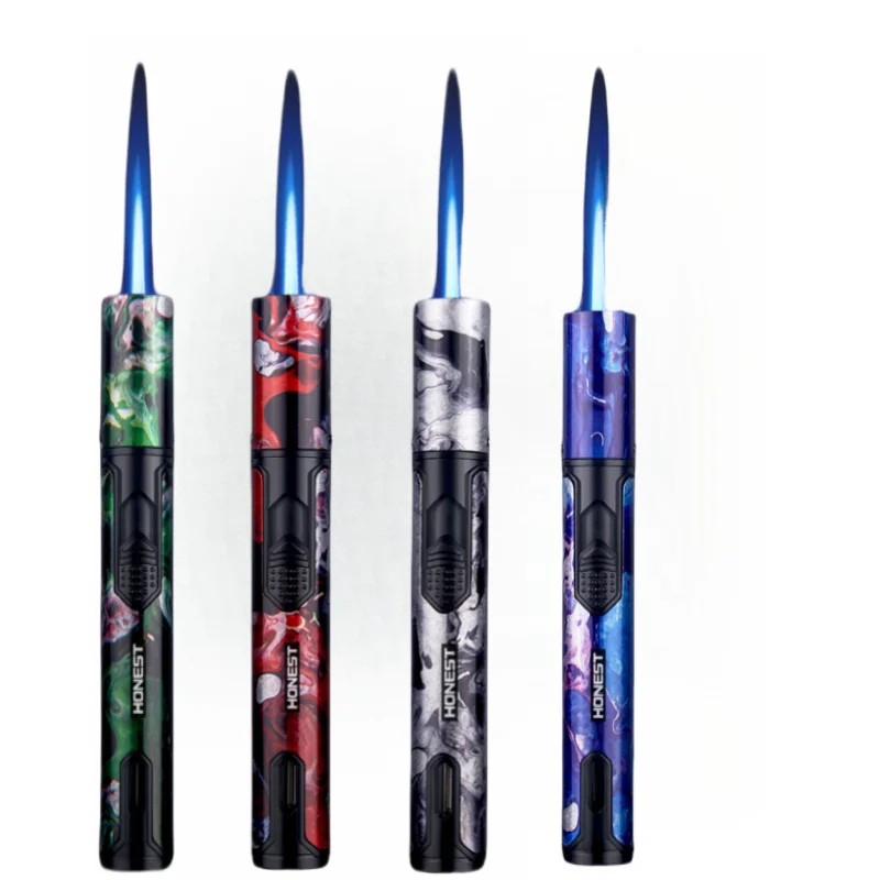 Camping Cooking Torch - ซื่อสัตย์กลางแจ้งWindproof Inflatableไฟแช็กไฟฉายโลหะJet Flame Butaneไฟแช็กห้องครัวบาร์บีคิวCampingซิการ์ผู้ชายเครื่องมือขนาดเล็ก