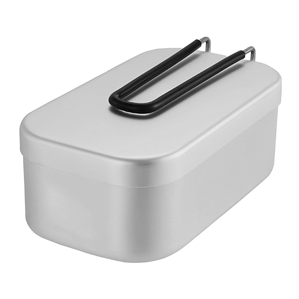 Camping Cooking Tin - 800ML อลูมิเนียมกล่องอาหารกลางวันกลางแจ้ง Camping เครื่องครัวบนโต๊ะอาหารพับจับกล่องปิคนิคทําอาหารกล่อง Bento สําหรับเดินป่า