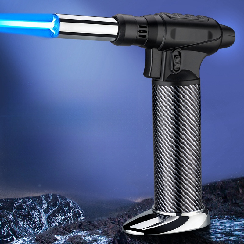 Camping Cooking Torch - 360 ° จุดระเบิดบิวเทนแก๊สไฟแช็กแบบบูรณาการเปลวไฟสีฟ้าไฟฉาย Turbo Jet สเปรย์ปืนกลางแจ้ง