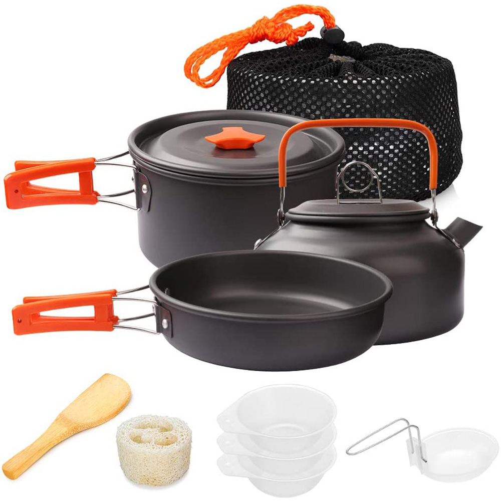 Camping Cooking Accessories Set - 1 ชิ้น/1 เซ็ตชุดเครื่องครัวตั้งแคมป์กลางแจ้งชุดทําอาหารอลูมิเนียมอุปกรณ์กลางแจ้งหม้อท่องเที่ยวบนโต๊ะอาหารห้องครัวเดินป่าปิคนิคบาร์บีคิว