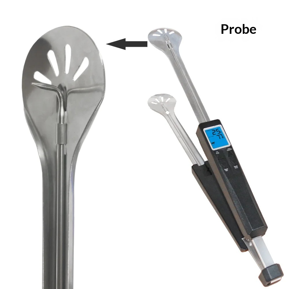 Meat Thermometer Camp - สำหรับการย่าง แคมป์ปิ้ง และใช้กับเตาอบ เทอร์โมมิเตอร์วัดอุณหภูมิเนื้อสำหรับบาร์บีคิวกลางแจ้ง พร้อมไฟแบ็คไลท์ แบบหนีบ