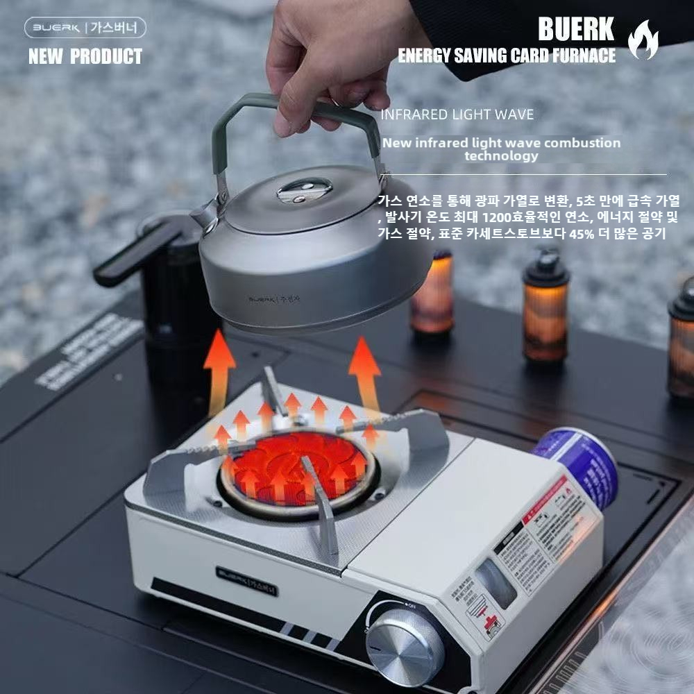 Camping Cooking Burner - เตาอินฟราเรด BUERK 4000W เตาแก๊สพกพาพลังสูงสำหรับตั้งแคมป์กลางแจ้ง เตาแก๊สกันลม อุปกรณ์ทำอาหารกลางแจ้ง