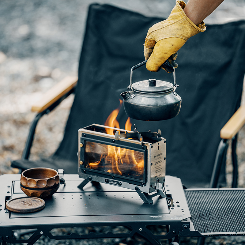 Camping Cooking Fire - เตาไม้พกพา Goout Springhill รุ่นสี่เหลี่ยม ทำจากสแตนเลส ใช้สำหรับให้ความร้อนกลางแจ้ง