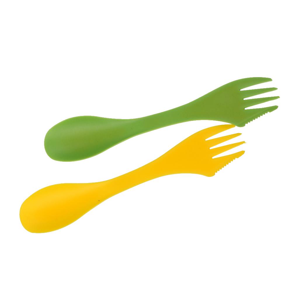 Camp Spork Set - ชุดช้อนส้อมอเนกประสงค์สำหรับแคมป์ปิ้ง ปลอดสาร BPA อุปกรณ์สำหรับเดินป่า ปิกนิก และครัวสำหรับการเดินทางกลางแจ้ง