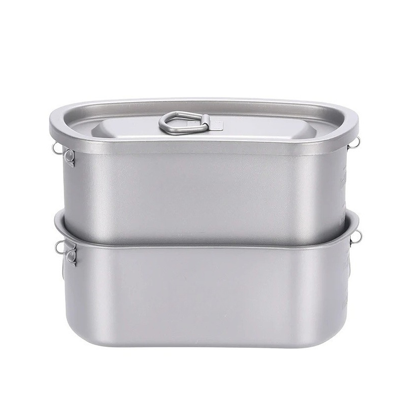 Camping Cooking Set With Kettle - ชุดแก้วน้ำไทเทเนียมสำหรับตั้งแคมป์กลางแจ้ง ชุดกระติกน้ำ ชาม กาต้มน้ำ ชุดทำอาหาร ชุดกระติกน้ำสำหรับแคมป์ปิ้ง