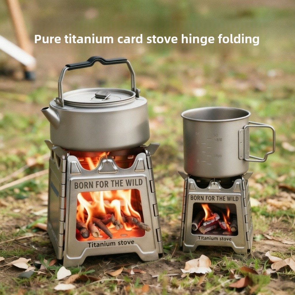 Camping Cooking Burner - เตาไม้พับได้ขนาดกะทัดรัด TiForge สำหรับทำอาหารกลางแจ้ง แคมป์ปิ้ง ปิกนิก อุปกรณ์และเครื่องมือแคมป์ปิ้ง