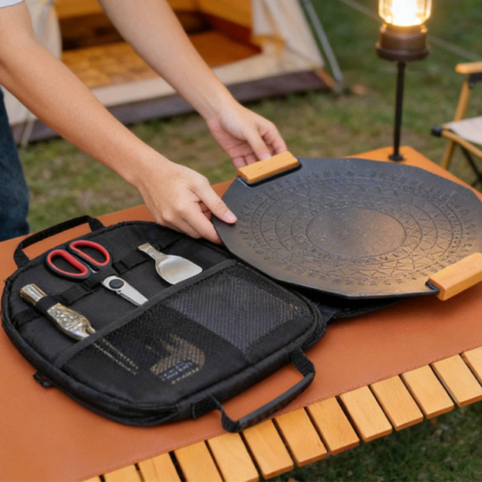 Camping Cooking Bag - กระเป๋าเก็บกระทะทอดแบบพกพา กระเป๋าใส่กระทะย่างแบบทนทาน สำหรับนักตั้งแคมป์ นักปิกนิก แคมป์ปิ้ง และการทำอาหารกลางแจ้ง