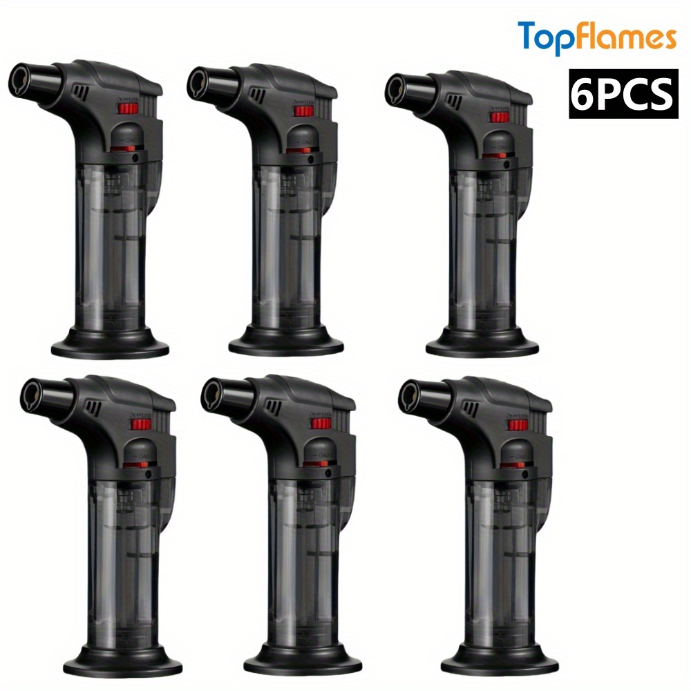 Camping Cooking Torch - ชุดหัวพ่นแก๊สบิวเทน 6 ชิ้น พร้อมหัวจุดไฟปรับระดับเปลวไฟได้ พกพาสะดวก เหมาะสำหรับตั้งแคมป์