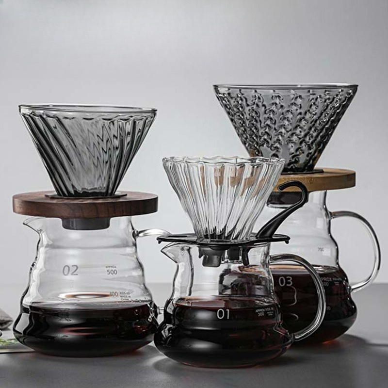 Camping Cooking Sets - ชุดเครื่องชงกาแฟแบบดริป แก้วโบโรซิลิเกตทนความร้อนสูง พร้อมกาน้ำสำหรับดริปกาแฟ สำหรับใช้ในบ้าน ร้านกาแฟ ร้านอาหาร