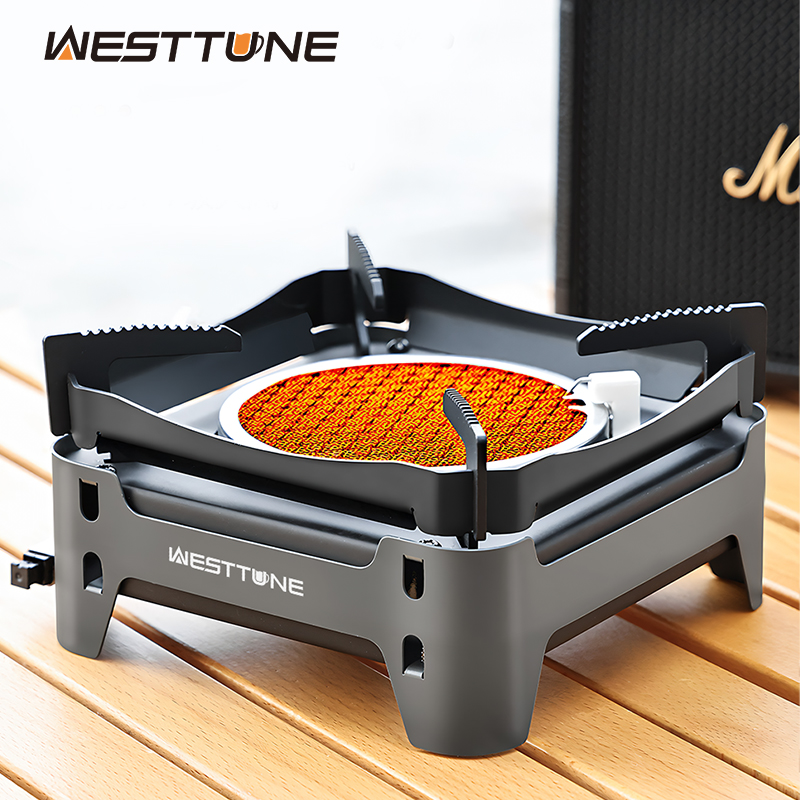 Camping Cooking Burner - WESTTUNE กลางแจ้งเตาเผาไหม้อินฟราเรดแบบพกพา Burner 3600W แก๊สเตาจุดระเบิดอิเล็กทรอนิกส์สําหรับ Camping