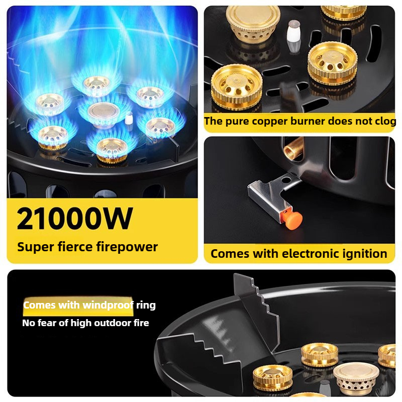 21000W 7-Core CampingเตาHigh-P - Camping Cooking Burner บทวิจารณ์และราคา