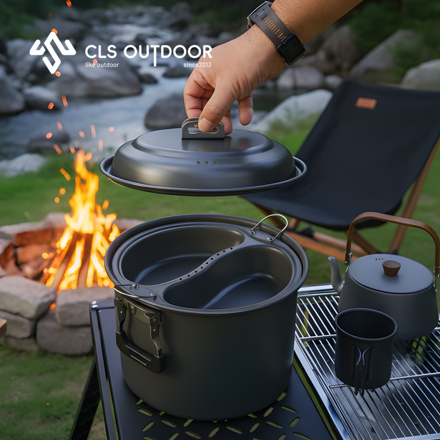 ชุดหม้อตุ๋นและหม้อปรุงอาหารรูป - Camping Cooking Pot Large บทวิจารณ์และราคา