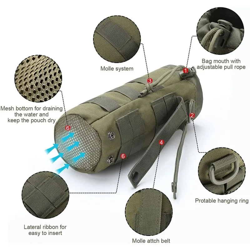 ยุทธวิธี MOLLE ขวดน้ํากระเป๋าผ - Camping Cooking Tin บทวิจารณ์และราคา