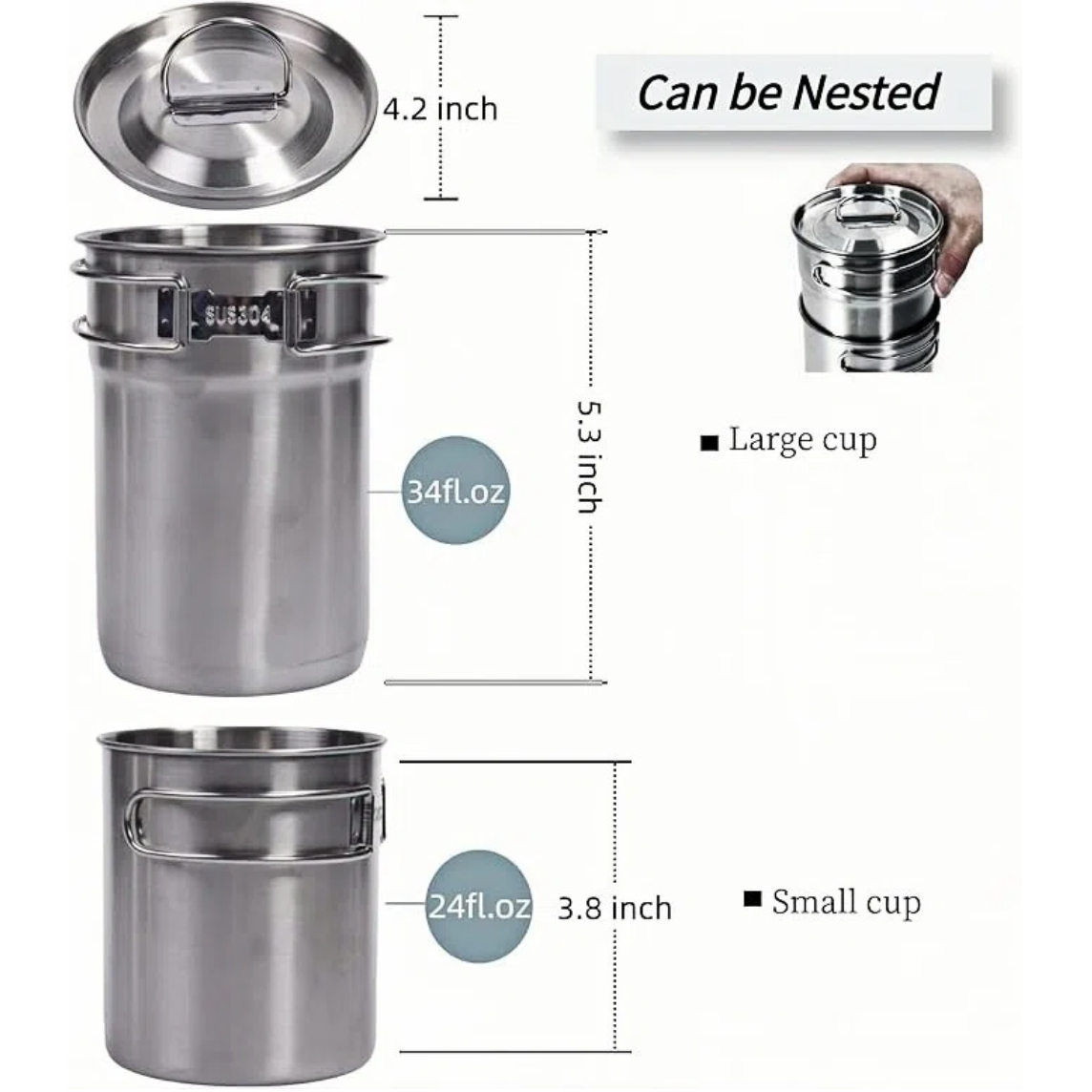 แก้วพับได้สำหรับแคมป์ปิ้ง หม้อ - Camping Cooking Pot With Lid บทวิจารณ์และราคา