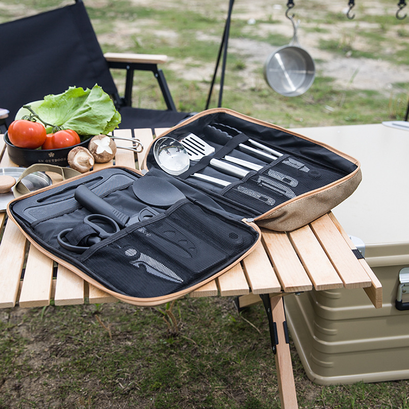ชุดเครื่องครัวแคมป์ปิ้ง 8 ชิ้น - Camping Cooking Accessories Set บทวิจารณ์และราคา