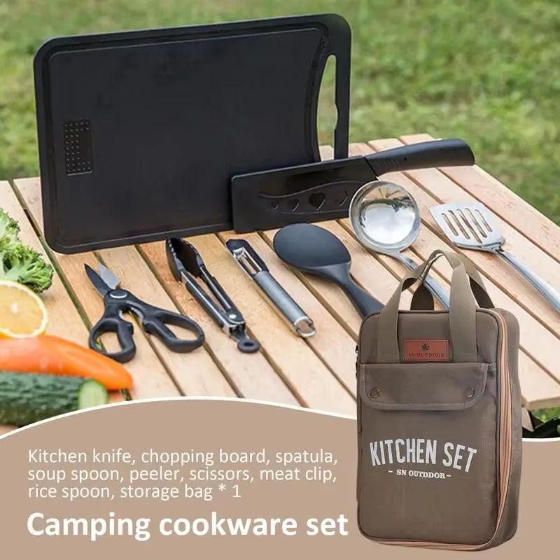 ชุดเครื่องครัวแคมป์ปิ้ง 8 ชิ้น - Camping Cooking Accessories Set บทวิจารณ์และราคา