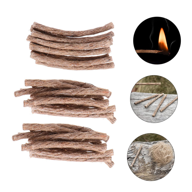 เชือกป่านจุดไฟ 12/24 ชิ้น พกพา - Camping Cooking Burner บทวิจารณ์และราคา