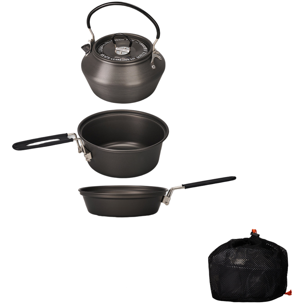 ชุดเครื่องครัวแคมป์ปิ้งอลูมิเน - Camping Cooking Set With Kettle บทวิจารณ์และราคา