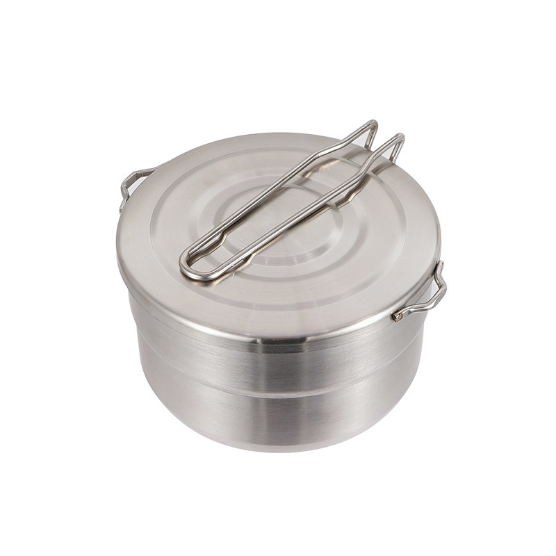 หม้อหุงต้มสแตนเลสสำหรับใช้งานก - Camping Cooking Pot With Lid บทวิจารณ์และราคา