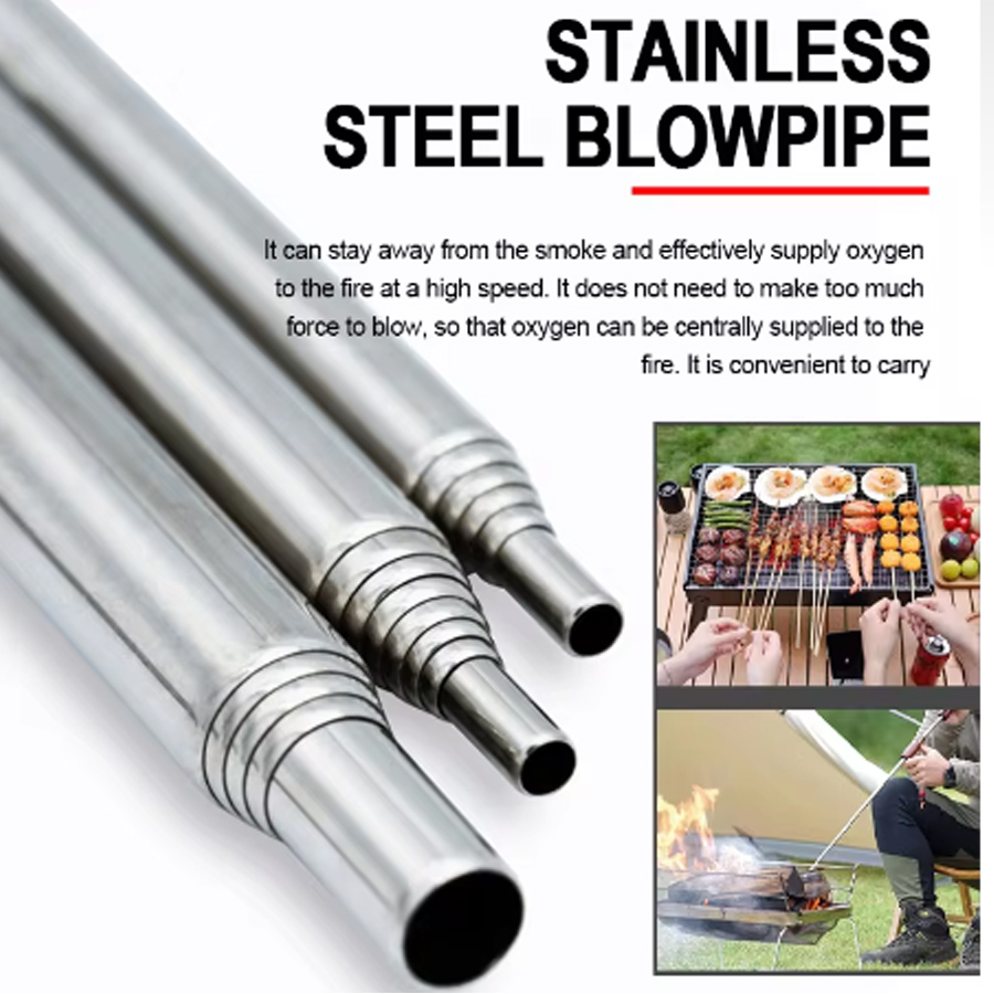 สแตนเลส Blowpipe Pocket Bellow - Camping Cooking Fire บทวิจารณ์และราคา