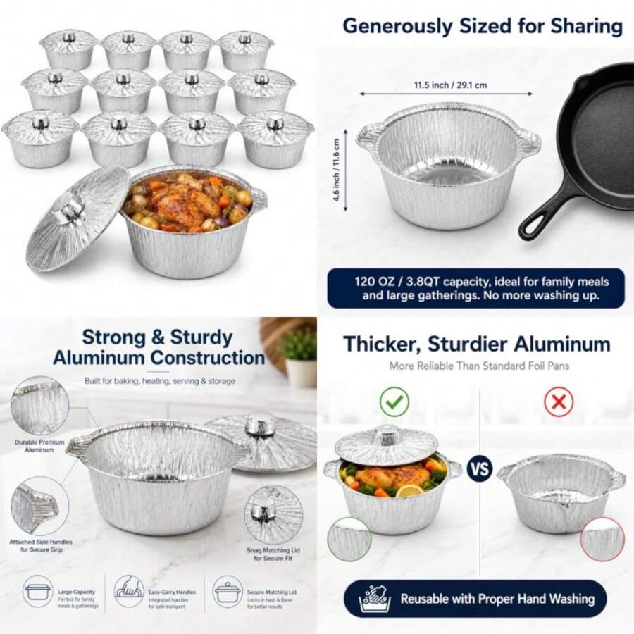 ชุดหม้อใช้แล้วทิ้งพร้อมฝาปิด 1 - Camping Cooking Pot With Lid บทวิจารณ์และราคา