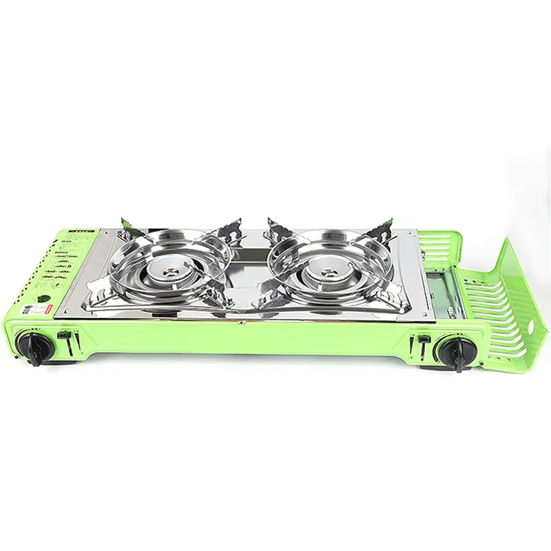 เตาแก๊สปิกนิกแบบพกพาสำหรับตั้ง - Camping Double Cooking Stove บทวิจารณ์และราคา