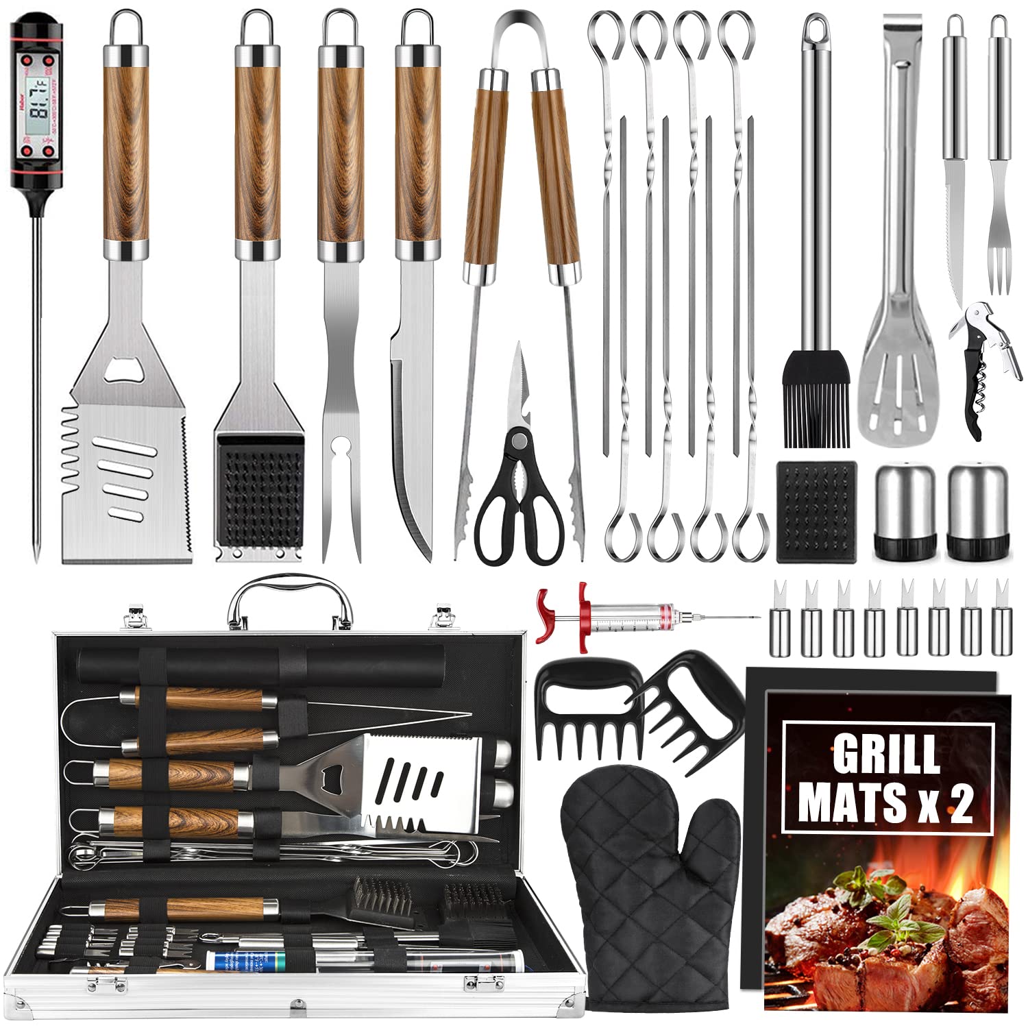 38 ชิ้นอุปกรณ์ย่างบาร์บีคิวชุด - Camping Cooking Accessories Set บทวิจารณ์และราคา