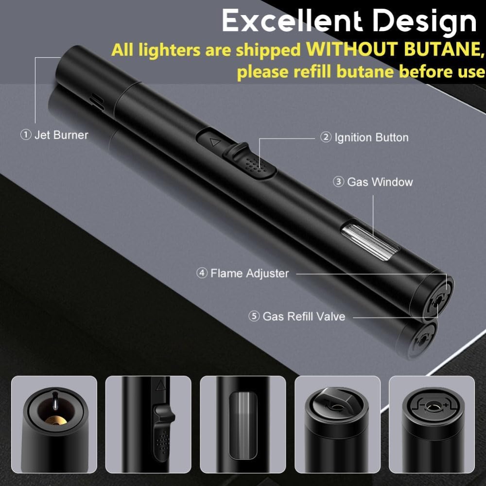 ไฟแช็คกันลมแบบเติมได้ 2 ชิ้น,  - Camping Cooking Torch บทวิจารณ์และราคา