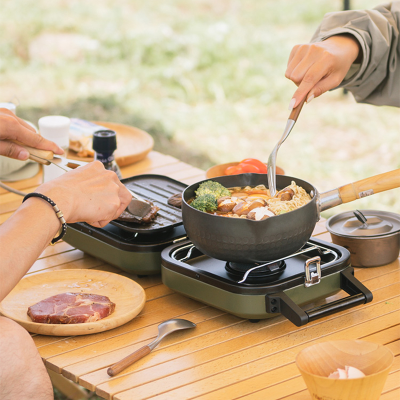 เตาแก๊สพับได้แบบสองหัวเตา 2300 - Camping Double Cooking Stove บทวิจารณ์และราคา