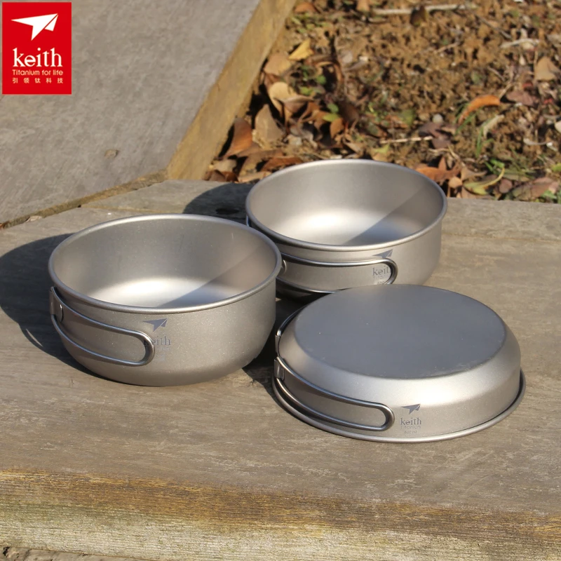 Keith 3PCS ไทเทเนียมเครื่องครั - Camping Cooking Sets บทวิจารณ์และราคา