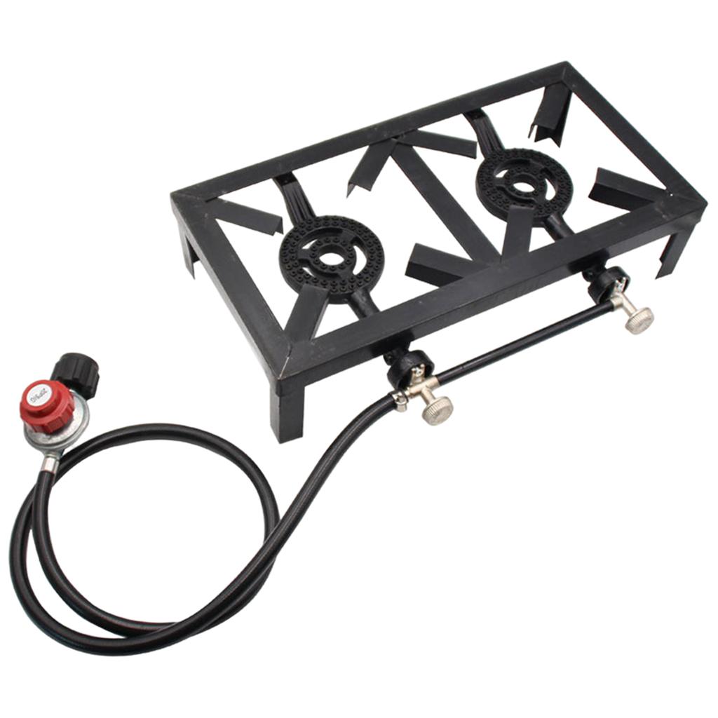 เตาแก๊สแบบสองหัวเตาพร้อมตัวปรั - Camping Double Cooking Stove บทวิจารณ์และราคา
