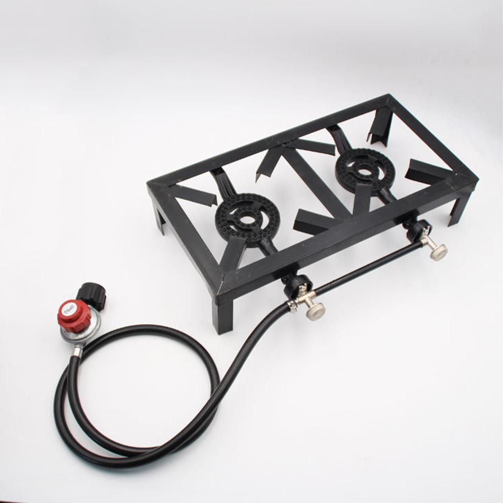 เตาแก๊สแบบสองหัวเตาพร้อมตัวปรั - Camping Double Cooking Stove บทวิจารณ์และราคา