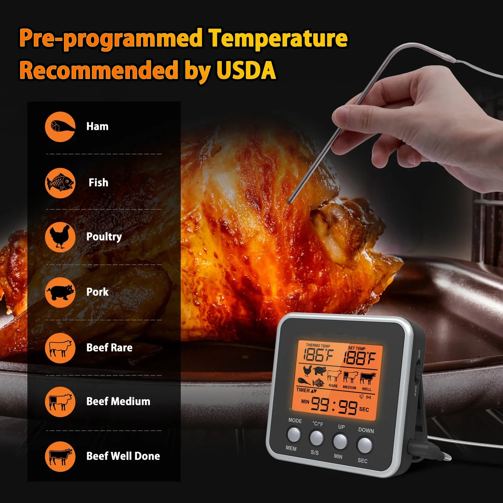 เทอร์โมมิเตอร์วัดอุณหภูมิเนื้อ - Meat Thermometer Camp บทวิจารณ์และราคา