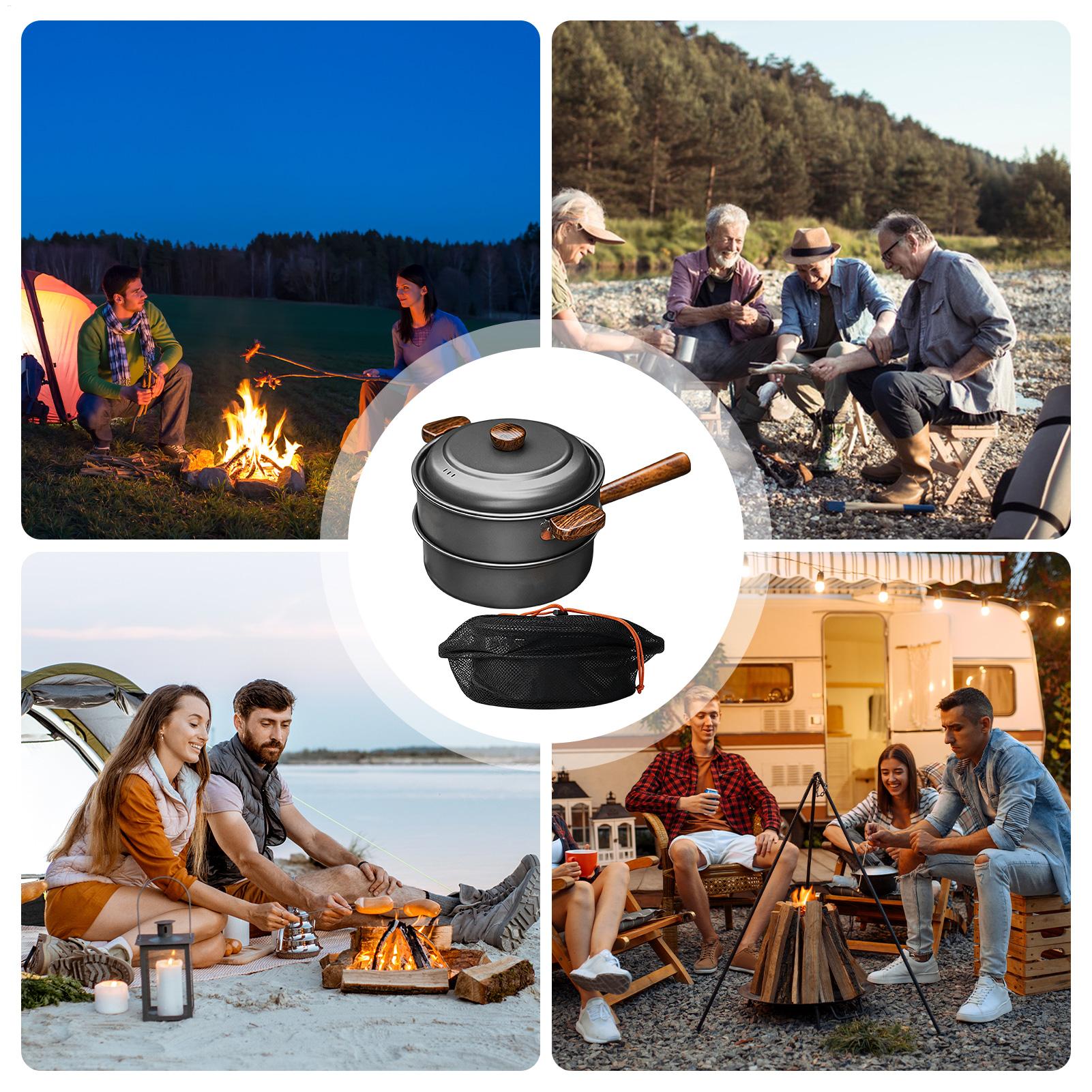 กระทะแคมป์ปิ้งแบบพกพาขนาดใหญ่น - Camping Double Cooking Stove บทวิจารณ์และราคา