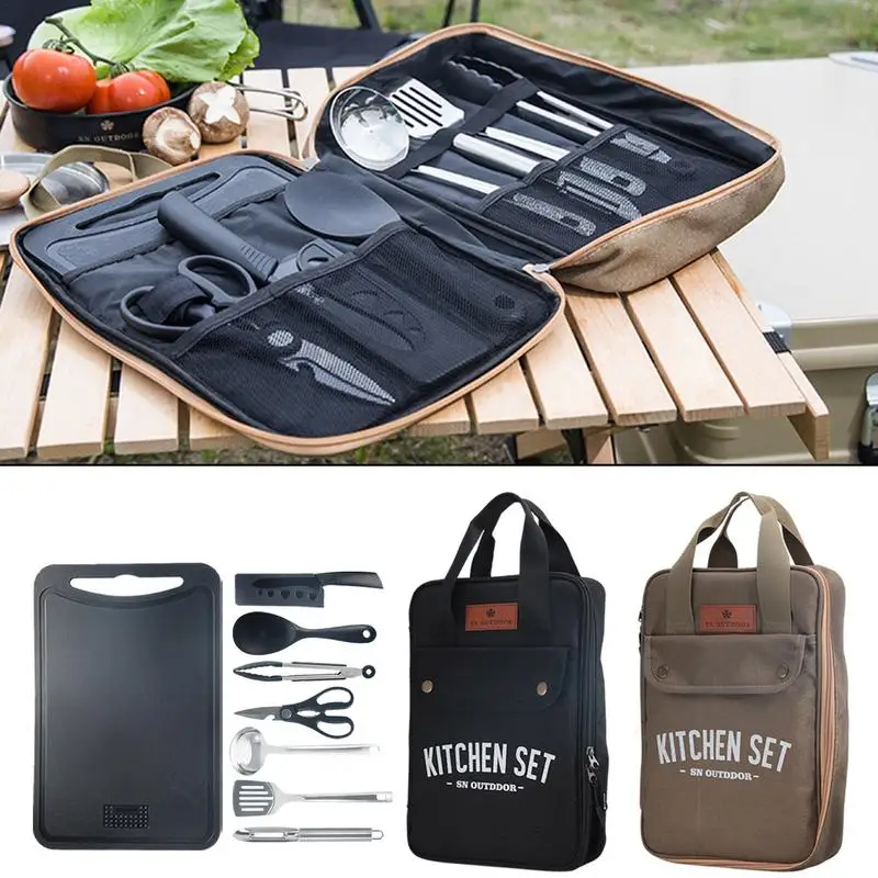 ชุดเครื่องครัวแคมป์ปิ้ง 8 ชิ้น - Camping Cooking Accessories Set บทวิจารณ์และราคา