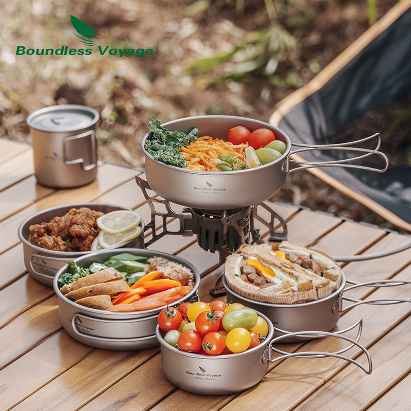 Boundless Voyage ไทเทเนียมชามช - Mess Kit Titanium บทวิจารณ์และราคา
