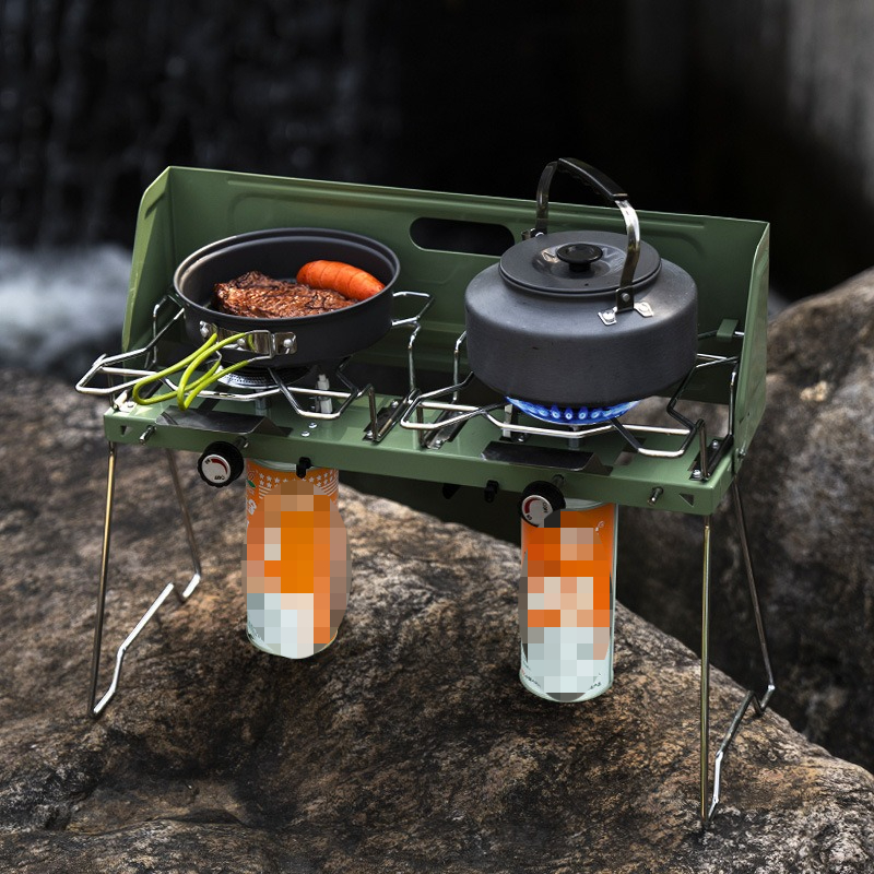 เตาแก๊สพกพา เตาแก๊สแบบแยกส่วนส - Camping Double Cooking Stove บทวิจารณ์และราคา
