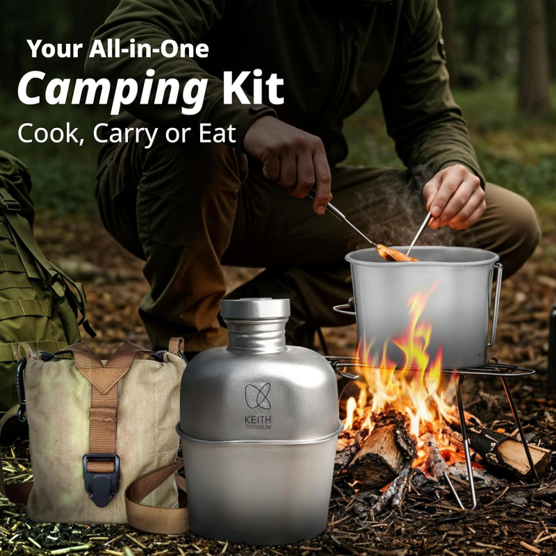 ขวดไทเทเนียม Keith สำหรับกิจกร - Mess Kit Titanium บทวิจารณ์และราคา