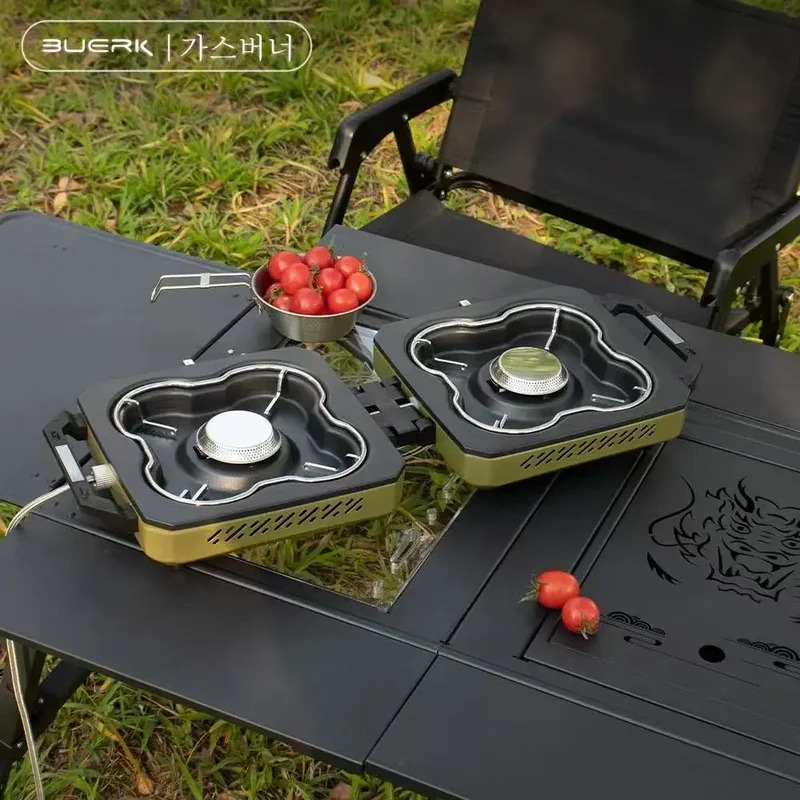 เตาแก๊สปิกนิกแบบพกพา BUERK หัว - Camping Double Cooking Stove บทวิจารณ์และราคา
