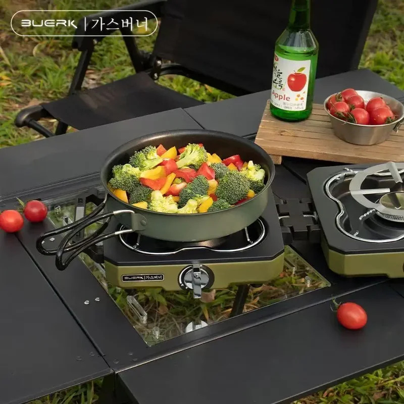 เตาแก๊สปิกนิกแบบพกพา BUERK หัว - Camping Double Cooking Stove บทวิจารณ์และราคา