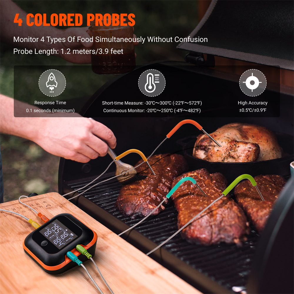เครื่องวัดอุณหภูมิเนื้อบลูทูธข - Meat Thermometer Camp บทวิจารณ์และราคา