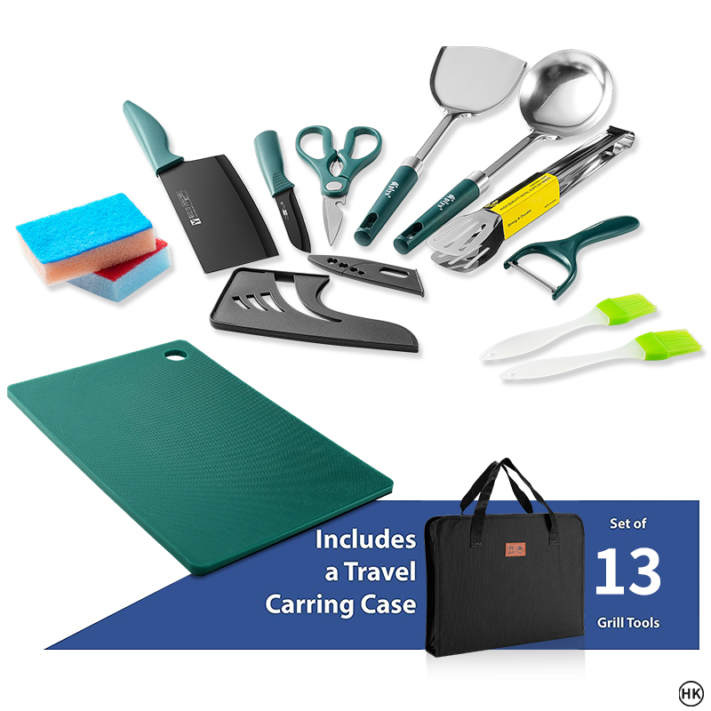 ชุดทําอาหารแคมป์ปิ้ง 13 ชิ้น อ - Camping Cooking Accessories Set บทวิจารณ์และราคา