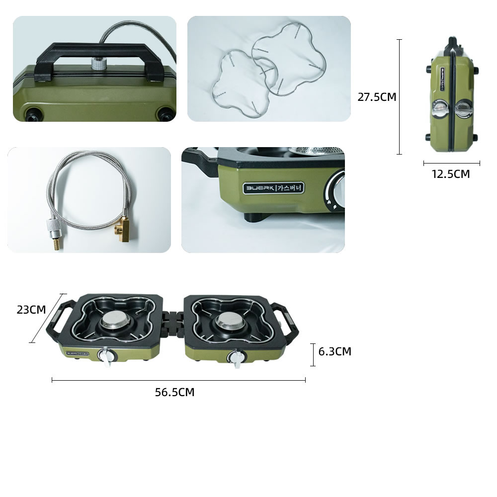 เตาแก๊สปิกนิกแบบพกพา หัวเตาคู่ - Camping Double Cooking Stove บทวิจารณ์และราคา