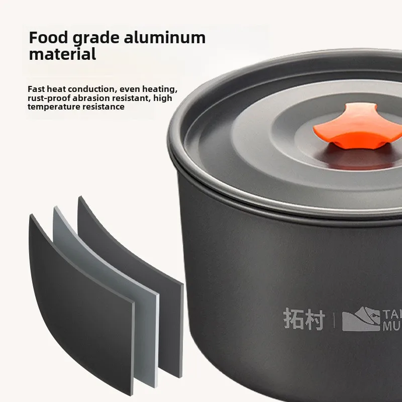 ชุดอุปกรณ์ทำอาหารสำหรับตั้งแคม - Camping Cooking Set With Kettle บทวิจารณ์และราคา