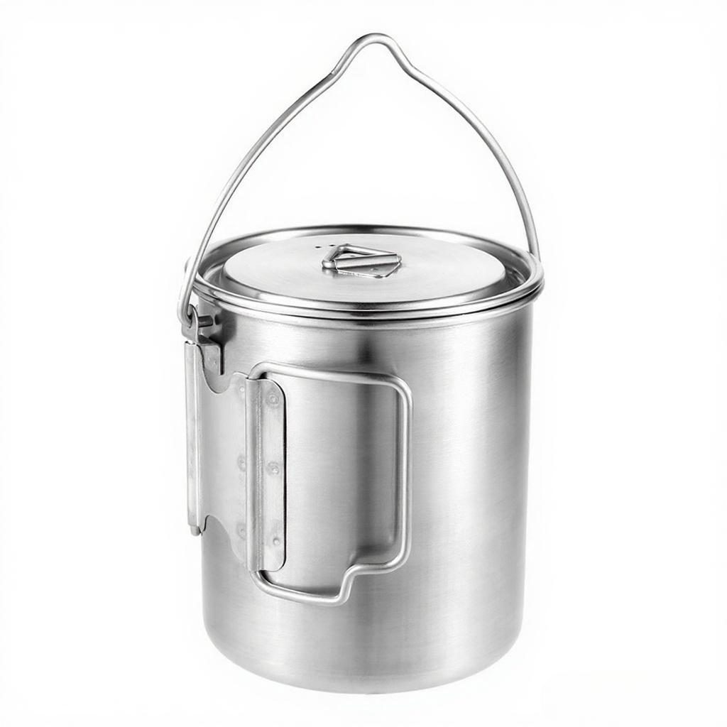 หม้อสแตนเลสขนาด 750 มล. แก้วน้ - Camping Cooking Pot With Lid บทวิจารณ์และราคา