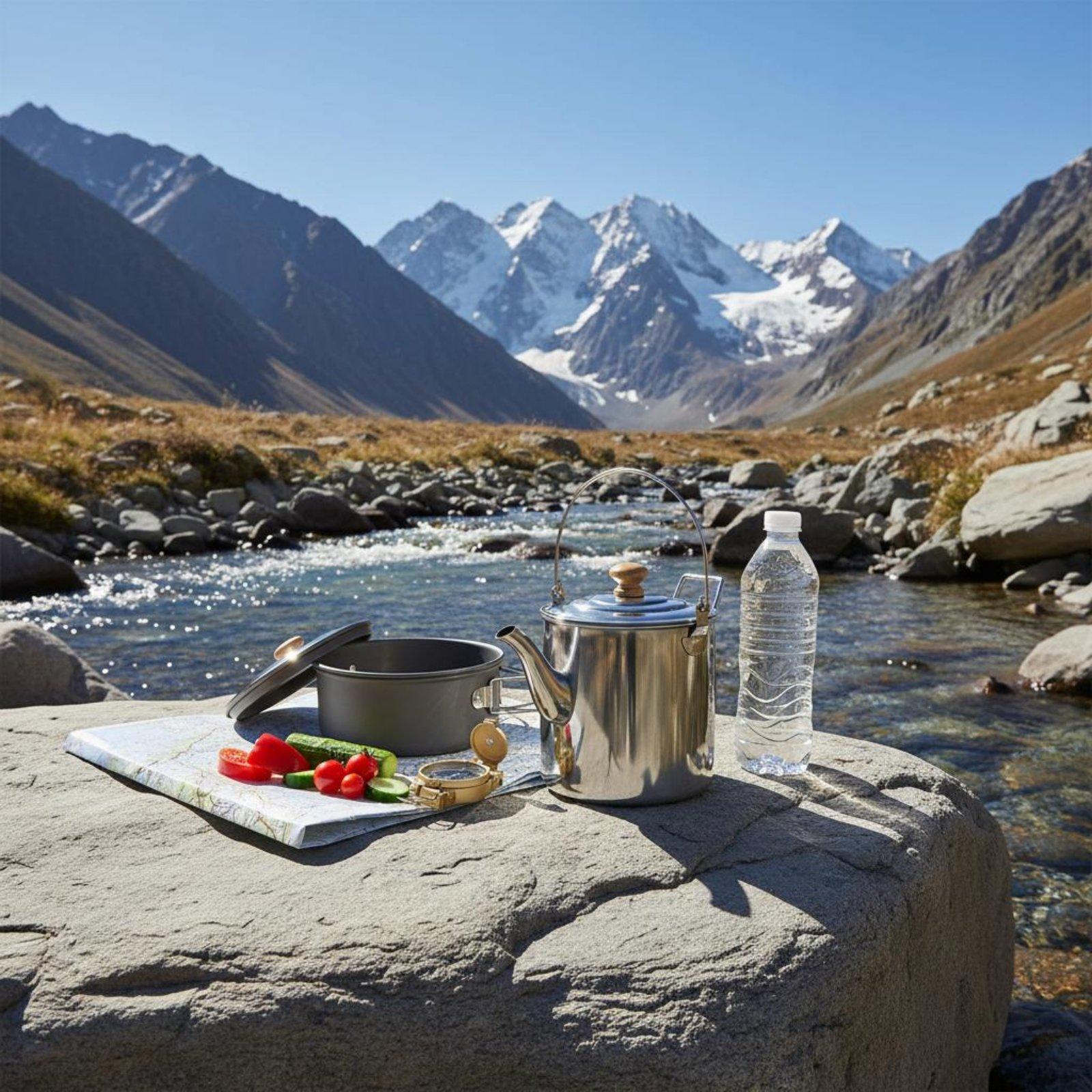 ชุดหม้อทำอาหารกลางแจ้งแบบพกพา  - Camping Cooking Set With Kettle บทวิจารณ์และราคา