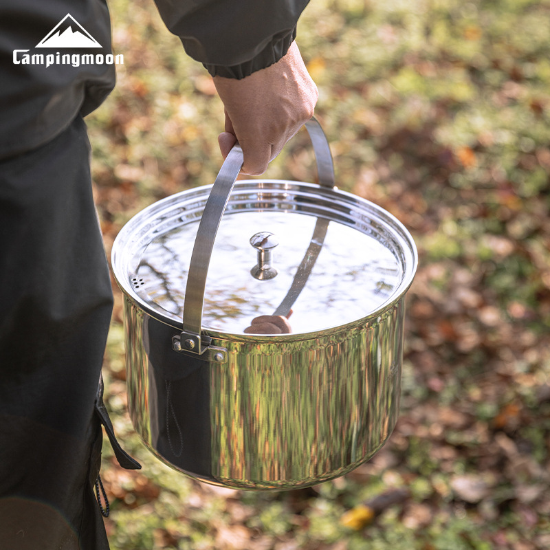 CAMPINGMOON CC-24 หม้อสแตนเลสค - Camping Cooking Pot Large บทวิจารณ์และราคา