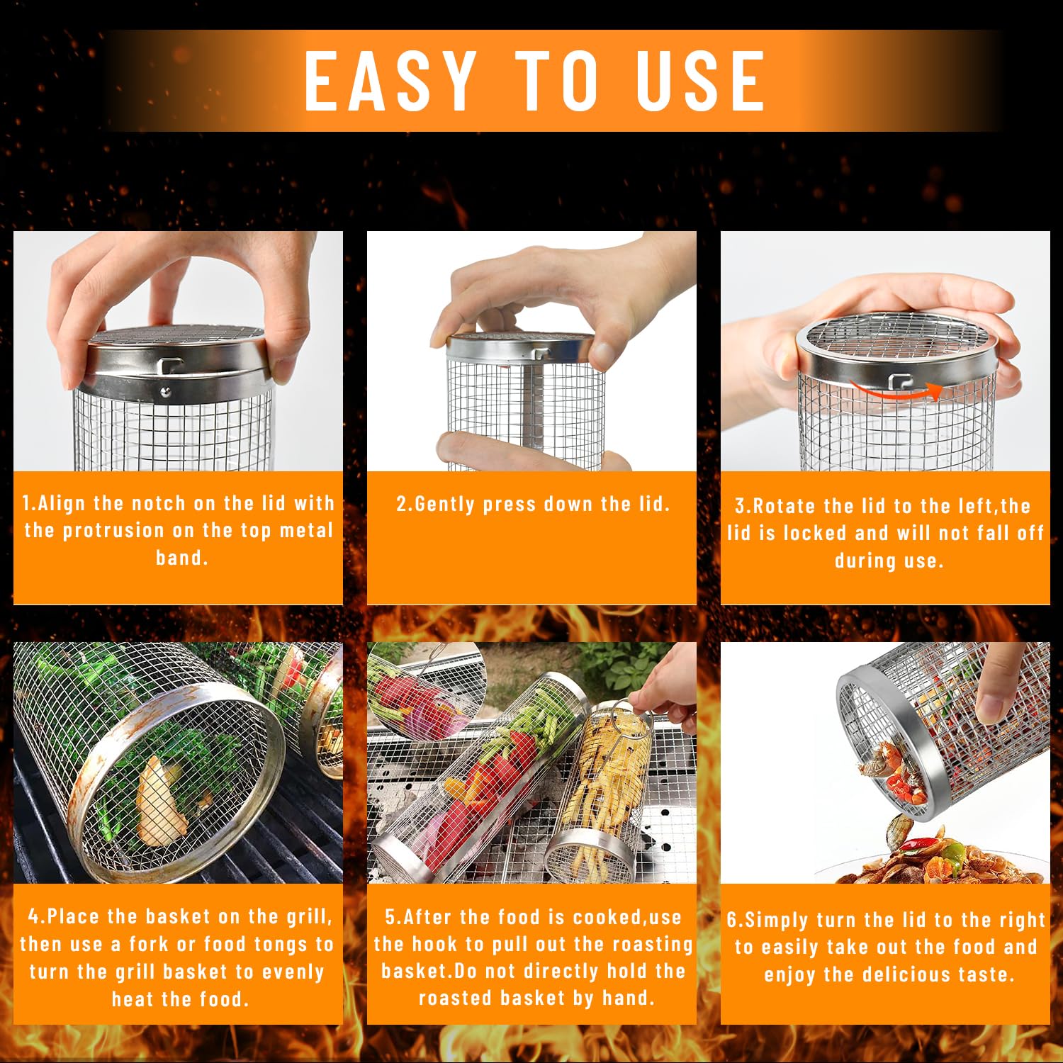 2 ชิ้น Rolling ย่างตะกร้าสําหร - Camping Cooking Accessories Set บทวิจารณ์และราคา