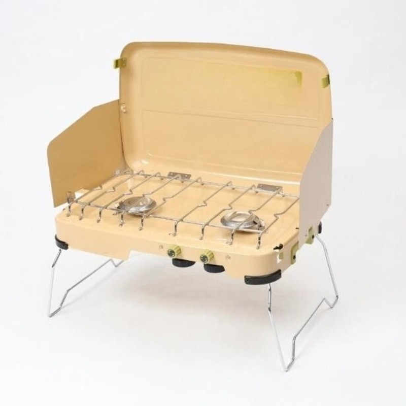 เตาแก๊สพกพาแบบสองหัวกันลมสำหรั - Camping Double Cooking Stove บทวิจารณ์และราคา