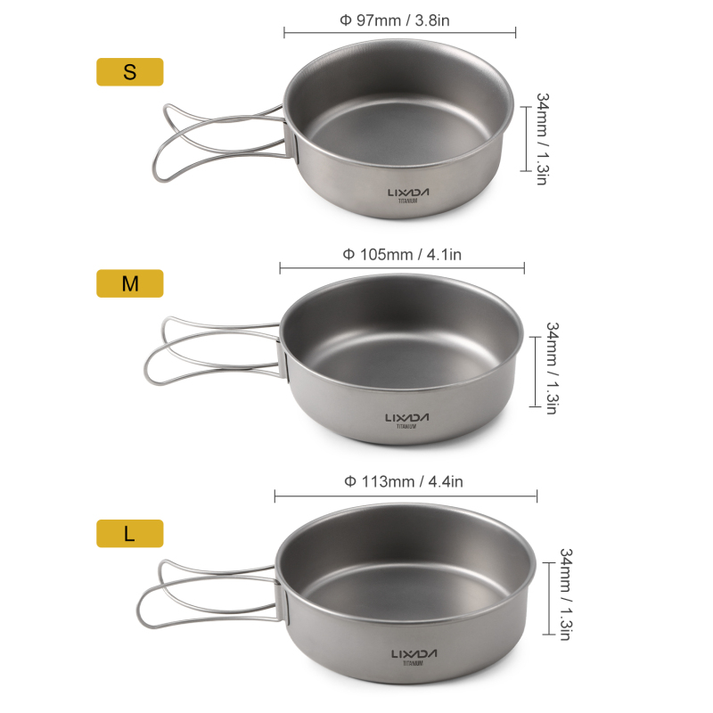 Lixada ชามไทเทเนียม Ultralight - Mess Kit Titanium บทวิจารณ์และราคา